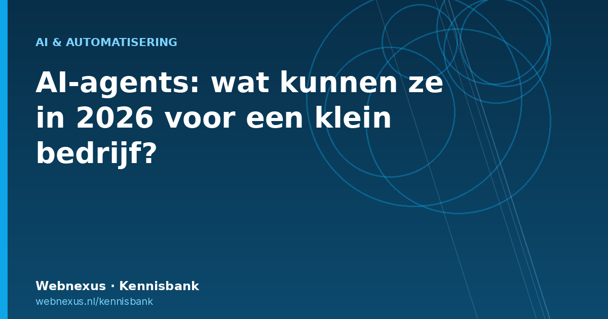 Titelbeeld Webnexus Kennisbank: AI-agents voor een klein bedrijf