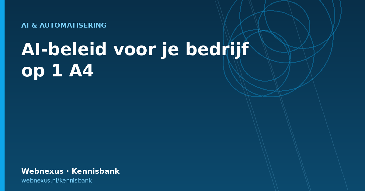 Featured image met de titel AI-beleid voor je bedrijf op 1 A4
