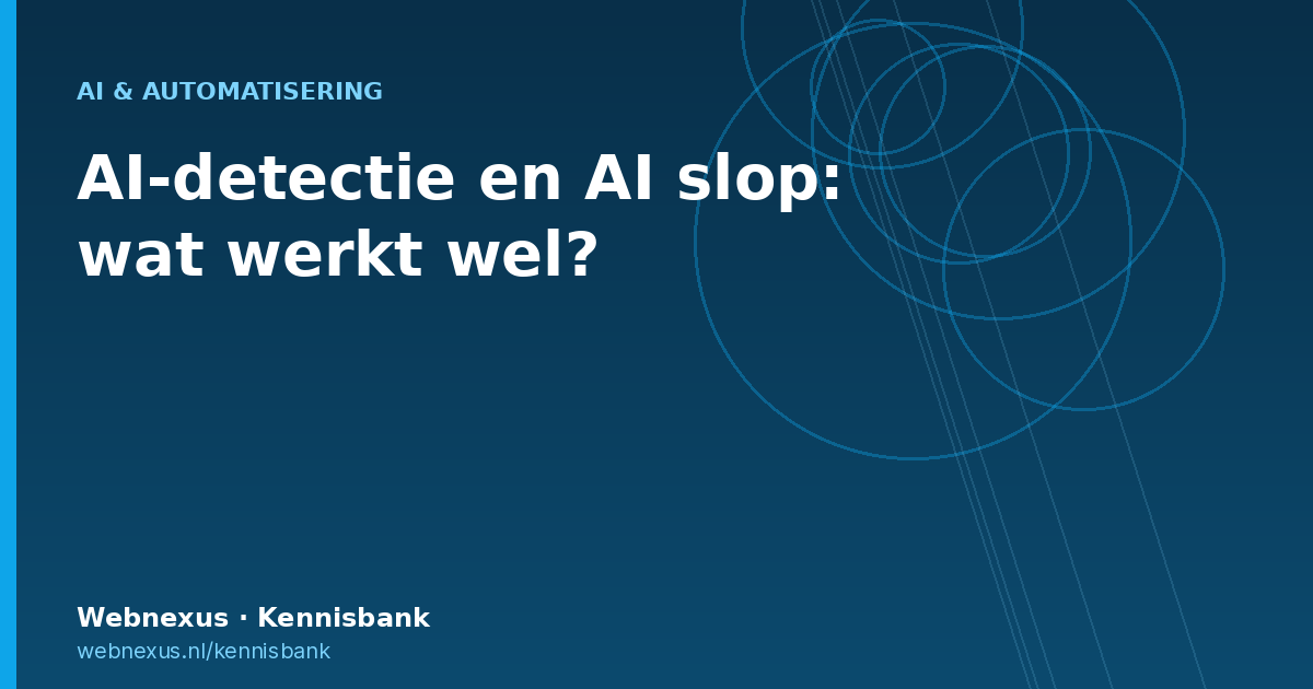 Titelbeeld: AI-detectie en AI slop, wat werkt wel
