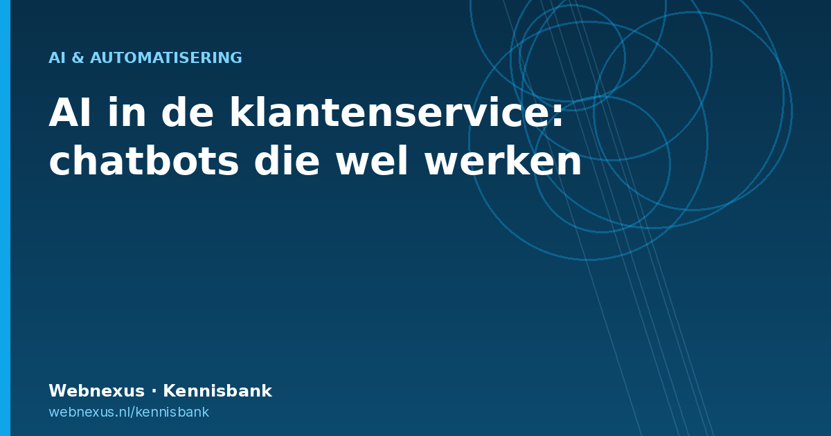 Titelbeeld: AI in de klantenservice, chatbots die wel werken