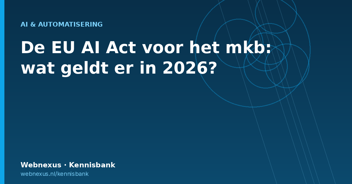 Titelbeeld Webnexus Kennisbank: de EU AI Act voor het mkb
